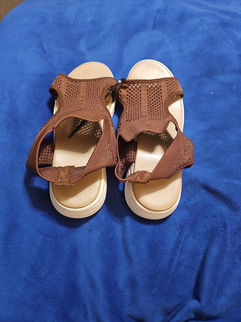Comfort Knit Brown Women's Sandals with Cushioned Footbed
